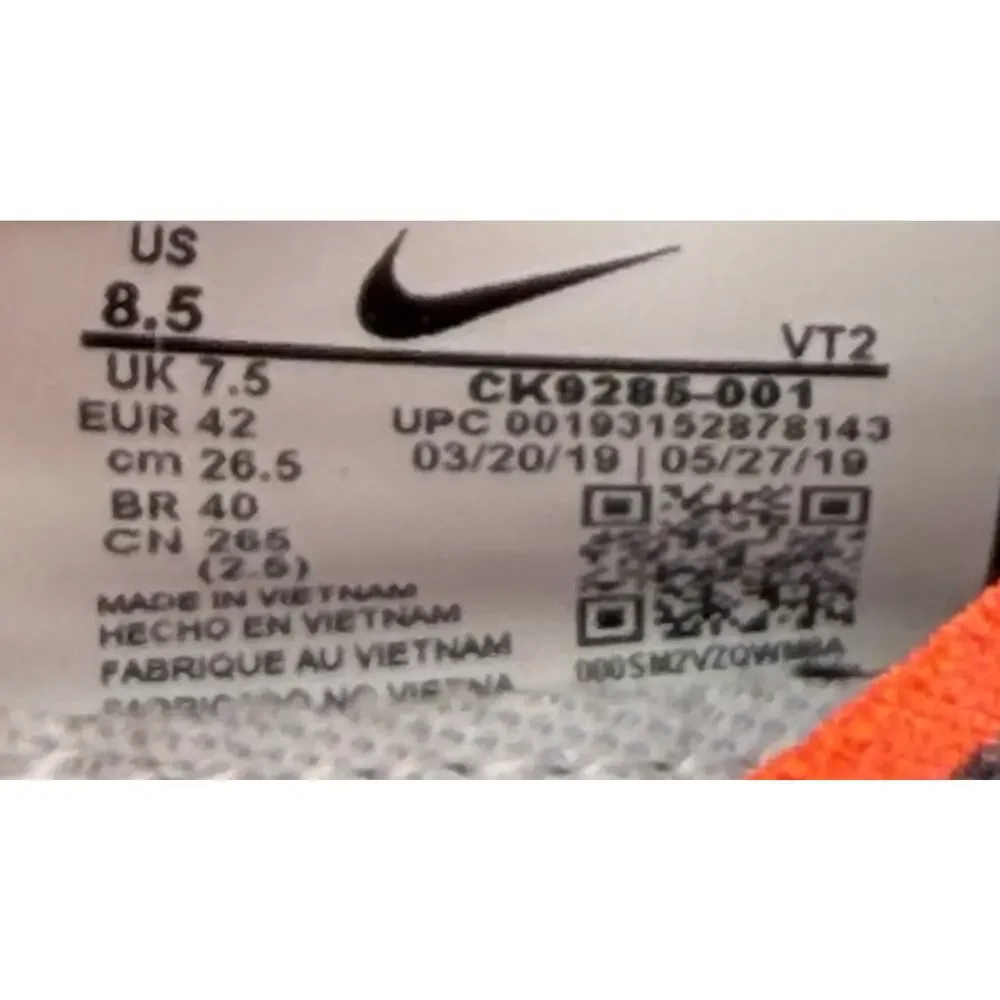 Nike React Element 55 Script Swoosh Mens Size 8.5 Athletic Sneakers Black Red